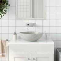 Berkfield Home Countertop Basin Grey Round 41x14 cm Ceramic | Size: 41x14 cm