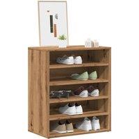 Berkfield Home Shoe Cabinet Artisan Oak 60x35x70 cm Engineered Wood in Brown | Size: 60 x 35 x 70 cm