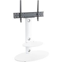 AVF Lugano 80cm Oval Pedestal TV Stand, for TVs 32-65 - Satin White