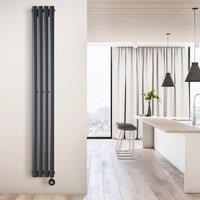 Eden Teppra 1200W Electric Vertical Radiator in Anthracite with Smart WiFi in Dark Grey