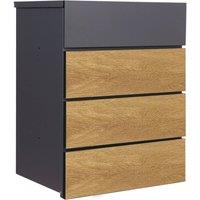 Phoenix Safe Company Phoenix PB1331AWK Outdoor Parcel Box with Key Lock in Grey/Wood Effect in Light Oak