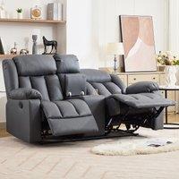 Artemis Home Sheridan 2 Seat Manual Recliner Sofa with Central Console in Grey | Size: 2 Seater