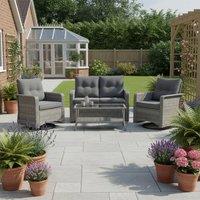 Outdoor Living The Leigh 4 Seat Rattan Sofa Lounge Set in Grey