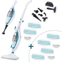 Cooks Professional Multifunctional Steam Mop Cleaner with 6pc Spare Mop Pad Set in White