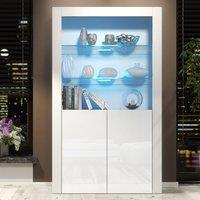 Creative Furniture Spectrum Display Cabinet 170cm - White with Gloss Doors & LED Lights