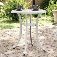 Berkfield Home Garden Table White 48x53 cm Cast Aluminium | Size: 48x53 cm