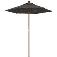 Berkfield Home Garden Parasol with Wooden Pole Anthracite 196x231 cm in Dark Grey