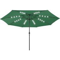 Berkfield Home Garden Parasol with LED Lights 400 cm Green