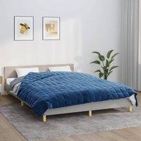 Berkfield Home Weighted Blanket Blue 220x240 cm King 11 kg Fabric