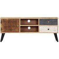 Berkfield Home TV Cabinet 115x30x47 cm Solid Mango Wood in Brown | Size: 115 x 30 x 47 cm