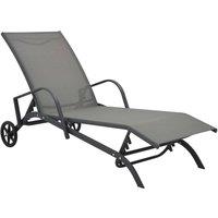 Berkfield Home Sun Lounger Steel & Textilene in Grey
