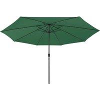 Berkfield Home Sturdy Garden Parasol with LED Lights 400 cm Green
