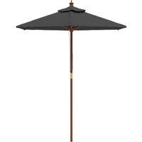 Berkfield Home Durable Garden Parasol with Wooden Pole Anthracite 196x231 cm in Dark Grey