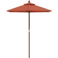 Berkfield Home Durable Garden Parasol with Wooden Pole Terracotta 196x231 cm in Burnt Orange