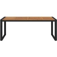 Berkfield Home Garden Table with U-shaped Legs 200x90x75 cm Solid Wood Acacia in Brown | Size: 200 x 90 x 75 cm