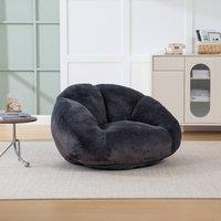 Direct Wicker Bean Bag Chair, Shell-Shaped Bean Bag Couch with Removable Cover in Black | Size: 1 Pack