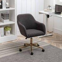 Direct Wicker Teddy Fabric Material Adjustable Height Swivel Home Office Chair in Dark Grey | Size: 1 Pack