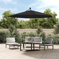 Berkfield Home Cantilever Umbrella with LED Lights & Steel Pole 300 cm Black