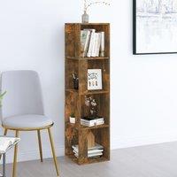 Berkfield Home Corner Cabinet Smoked Oak 33x33x132 cm Engineered Wood in Brown | Size: 33 x 33 x 132 cm