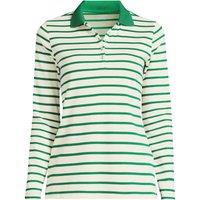 Lands' End Women's Long Sleeve Supima Cotton Polo Shirt in Ivory | Size: 16-18