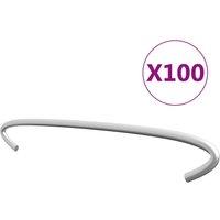 Berkfield Home Gabion Hooks 100 pcs Galvanised Steel 20 cm in Silver