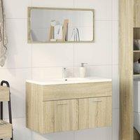 Berkfield Home Sink Cabinet Sonoma Oak 80x38.5x46 cm Engineered Wood in Light Oak