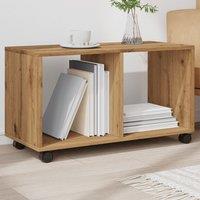 Berkfield Home vidaXL Rolling Cabinet Artisian Oak 72x33x42.5 cm Engineered Wood in Brown