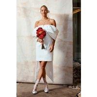 Coast Women's Statement Bardot Taffeta Crepe Mini Bridal Dress in Ivory | Size: 8