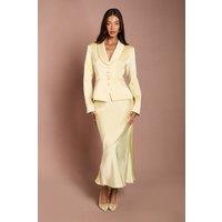 Coast Women's Satin Detail Fitted Skirt in Lemon | Size: 10