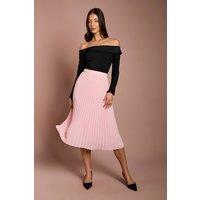 Coast Women's Pleated Georgette Midi Skirt in Light Pink | Size: 10