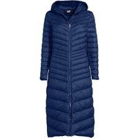 Lands' End Women's Wanderweight Down Ultralight Packable Hooded Maxi Coat in Navy | Size: 10-12