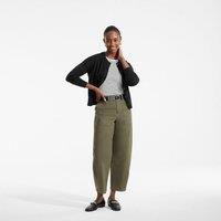 Lands' End Women's Fine Gauge Cropped Cotton Cardigan in Black | Size: 14-16
