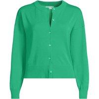 Lands' End Women's Fine Gauge Cropped Cotton Cardigan in Green | Size: 14-16