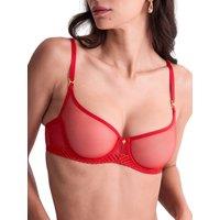 Aubade Women's Sheer Emotion Half Cup Bra in Red | Size: 30E