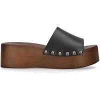 STEVE MADDEN Women's 'Conga Black' Leather Sandals in Black | Size: 3