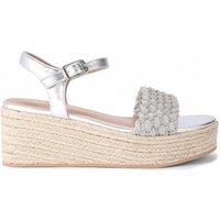 Carvela Women's 'Treccia Flatform' Fabric Sandals in Silver | Size: 3