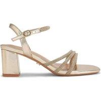 Carvela Women's 'Motto Block Wf' Fabric Sandals in Gold | Size: 3