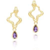 Gemondo Women's ECFEW Amethyst Snake Drop Earrings in Gold Plated Sterling Silver in Purple
