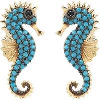 Latelita Women's Seahorse Turquoise Earrings Gold in Blue