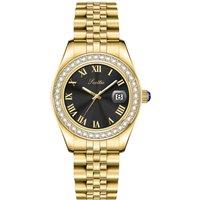 Emma Loves Diamonds Women's Eterna Roma Watches Gold Pav 18K Gold Plating Black Dial