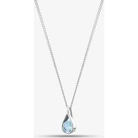 T.H.Baker Women's Silver Blue Topaz Necklace GK-P146T | Size: 16-18inch