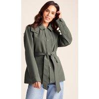 TOG24 Women's 'Shea' Waterproof Short Car Coat in Light Khaki | Size: 18