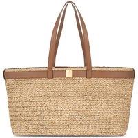 Apatchy London Women's The Esme Raffia Tote Bag with Leather Trim in Natural