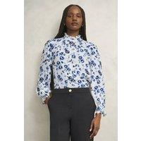 Hobbs London Women's Elspeth Floral Blouse in Ivory | Size: 12