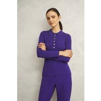 Hobbs London Women's Fara Knitted Shirt in Grape | Size: Small