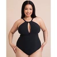 Curvy Kate Women's Zip Tide Multiway Swimsuit One-Piece in Black | Size: 2XL