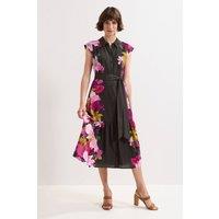 Phase Eight Women's Robyn Floral Midi Dress in Dark Olive | Size: 10