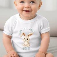 Aye Do Gifts Personalised Our Little Bunny Baby Vest in White | Size: 6-12 m