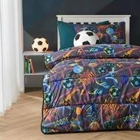 OHS Kids Comic Football Coverless 10.5 Tog Duvet Set with Pillowcase | Size: Single