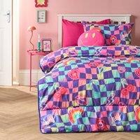 OHS Kids Checkerboard Coverless 10.5 Tog Duvet Set with Pillowcase | Size: Single